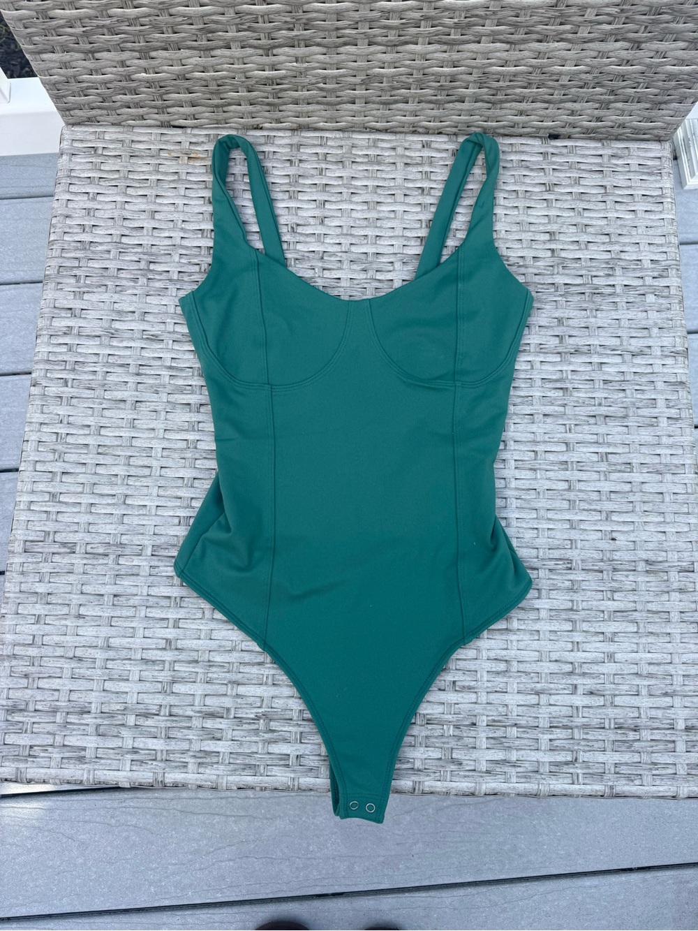 Abercrombie & Fitch Emerald Green Scoop Neck Bodysuit
